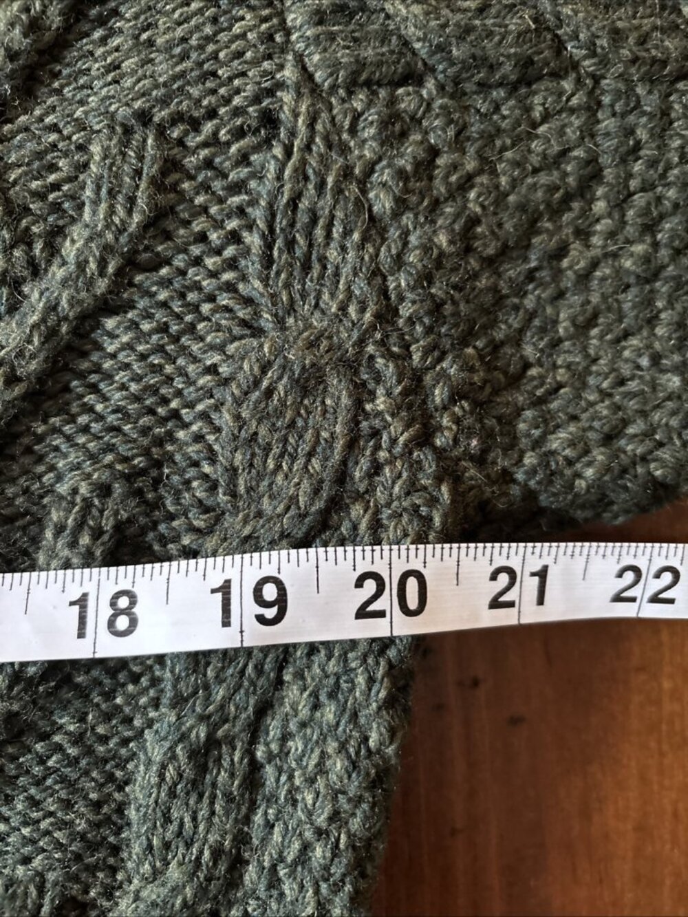 saol ireland sweater Green Cable Knit 100% Merino Wool Size Small - Picture 5 of 7